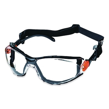 Sellstrom XPS502 Sealed Series Protective Eyewear Safety Glasses, Clear Lens, Polycarbonate, Blk/Orange Frame (12 EA / CA)