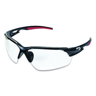 Sellstrom XP450 Series Protective Eyewear Safety Glasses, Clear Lens, Polycarbonate, Blk/Rd Frame (12 EA / CA)