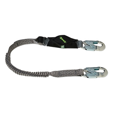 MSA V-Series Stretch Single-Leg Energy Absorbing Lanyard, 310 lb, 6ft, Sm Snap Hooks (1 EA / EA)