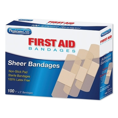 First Aid Only Plastic Adhesive Strip, 1 in x 3 in, Bandage (12 EA / CA)