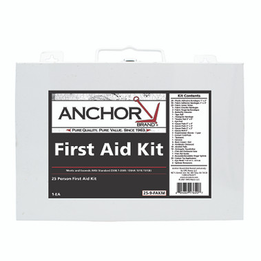 Anchor Brand 25 Person First Aid Kit, ANSI 2009, Metal Case (1 EA / EA)