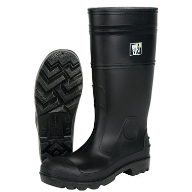 MCR Safety PVC Boot, Size 12, 16 in, Black (1 PR / PR)