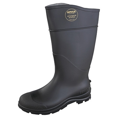 Servus CT Economy Knee Boots, Steel Toe, Size 8, 16 in H, PVC, Black (1 PR / PR)