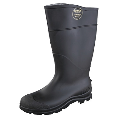 Servus CT Economy Knee Boots, Steel Toe, Size 9, 16 in H, PVC, Black (1 PR / PR)