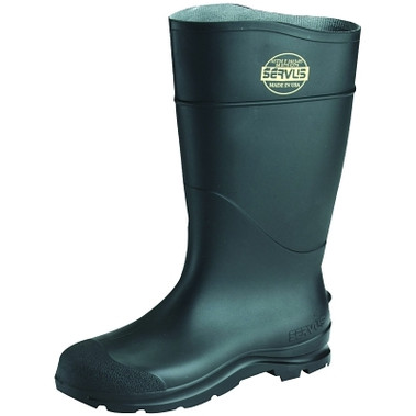 Servus CT Economy Knee Boots, Steel Toe, Size 10, 16 in H, PVC, Black (1 PR / PR)