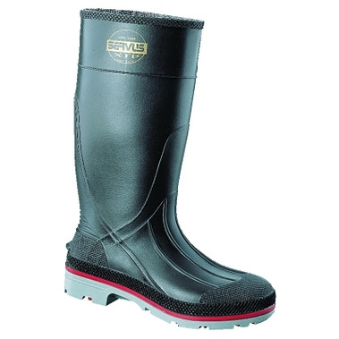 Servus XTP PVC Plain Toe Boots, 15 in H, Size 12, Black/Red/Gray (1 PR / PR)