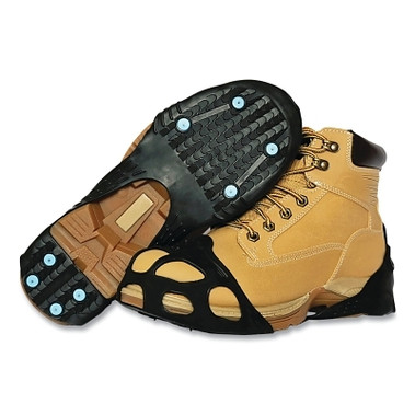 Due North Industrial Ice + Snow All Purpose Industrial-Grade Traction Aid, Rubber, Ice Diamond Spikes, Black, Small (1 PR / PR)