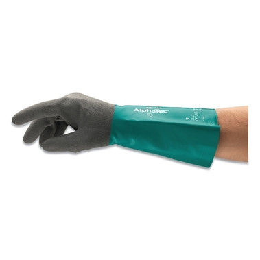 Ansell AlphaTec Nitrile Gloves, Size 9, Gray, 16 mil (12 PR / DZ)