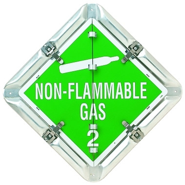 Brady Flip-Style Placards, Blank/Flammable Gas 2/Non-Flammable 2/Oxygen 2 (1 EA / EA)