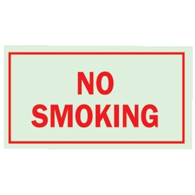 Brady Glo Glow-In-The-Dark Safety Signs, No Smoking, Glow Background/Red Text (1 EA / EA)