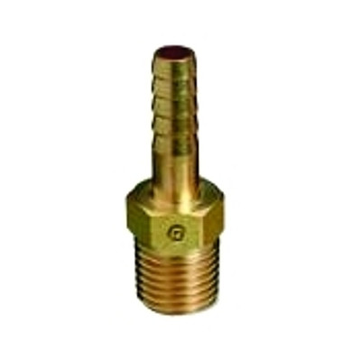 Western Enterprises Brass Hose Adaptors, NPT Thread/Barb, Brass, 1/4 in (1 EA / EA)