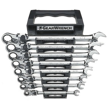 GEARWRENCH 8 Pc XL Locking Flex Combination Ratcheting Wrench Sets, 12 Point, SAE (1 EA / EA)