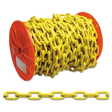 Campbell System 3 Proof Coil Chains, Size 1/4 in, 1,300 lb Limit, Yellow Polycoat (60 FT / REL)