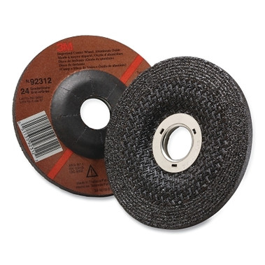 3M Abrasive Depressed Center Wheel, 7 in Dia, 1/4 in Thick, 5/8 in Arbor, 24 Grit Alum. (20 EA / CA)