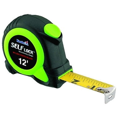 Komelon USA Self Lock Measuring Tape, 5/8 in x 12 ft, Green/Black (1 EA / EA)