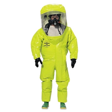 DuPont Tychem TK Encapsulated Level A Suit Rear Entry, Lime Yellow, Large (1 EA / EA)