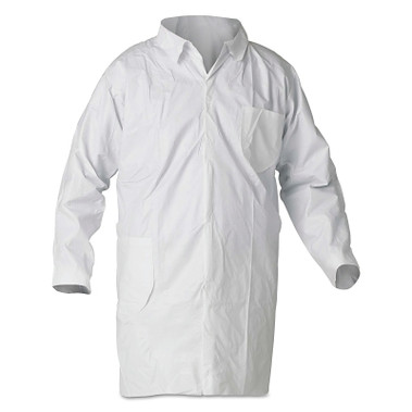 Kimberly-Clark Professional KleenGuard A40 Liquid & Particle Protection Lab Coat, Medium, Microporous Film Laminate, White, No Pockets (30 EA / CA)