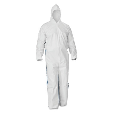 Kimberly-Clark Professional KleenGuard A40 Hooded Coveralls with Breathable Back, Blue/White, Large (1 CA  / CA)