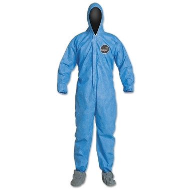 DuPont Proshield 10 Coverall, Attached Hood and Boots, Elastic Wrist and Ankles, Zipper Front, Storm Flap, Blue, 5X-Large (25 EA / CA)