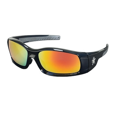 MCR Safety Swagger SR1 Series Safety Glasses, Fire Mirror Lens, Duramass Hard Coat, Black Frame (1 PR / PR)