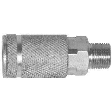 Dixon Valve Air Chief Industrial Semi-Auto Coupler, Pipe Thread, 1/4 in Body Size, 1/4 in (NPT) M, Brass (1 EA / EA)