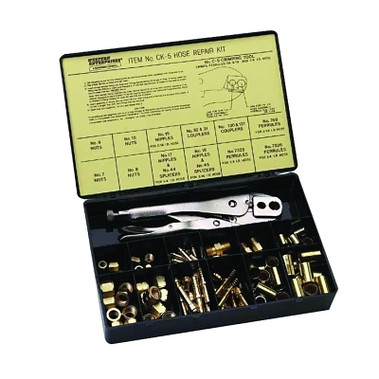 Western Enterprises Hose Repair Kit, A-Size/B-Size Fittings, 3/16 in and 1/4 in Hose ID, Hammer-Strike 2-Hole Jaw Crimp Tool (1 EA / EA)