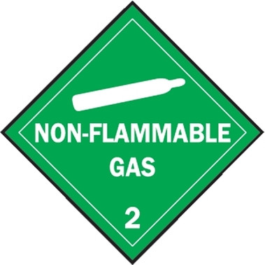 Brady Vehicle Placards, Non-Flammable Gas, Green Background/White Text (1 EA / EA)
