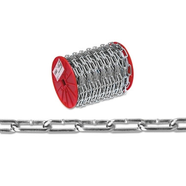 Campbell Straight Link Coil Chains, Size 2/0, 520 lb Limit, Blu-Krome (125 FT / REL)