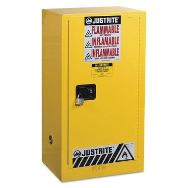 Justrite Yellow Countertop & Compact Cabinets, 15 Gallon (1 EA / EA)