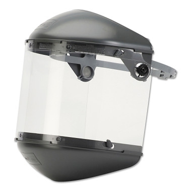 Honeywell Fibre-Metal Dual Crown Faceshield Systems, 4 in Crown, Speedy Loop, Clear/Noryl (1 EA / EA)