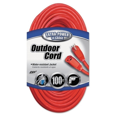 Southwire Vinyl Extension Cord, 100 ft, 1 Outlet, Red (1 EA / EA)