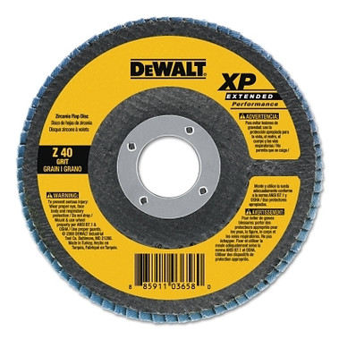 DeWalt XP Ext Perf Flap Disc, 4-1/2 in, 60 Grit, 7/8 in Arbor, 13,300 RPM, T27 (10 EA / BX)