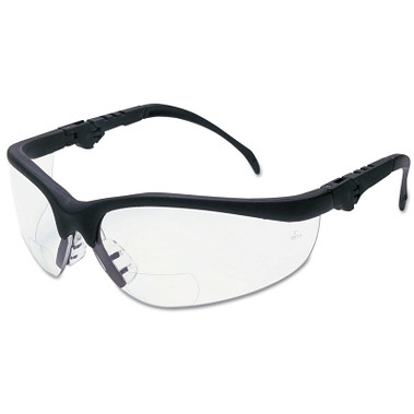 MCR Safety Klondike KD3 Series Bifocal Reader Safety Glasses, Clear Lens, Black Frame, 1.5 Diopter (1 EA / EA)