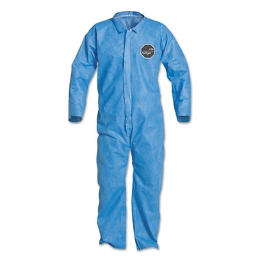 DuPont Proshield 10 Coverall, Collar, Open Wrists and Ankles, Zipper Front, Storm Flap, Blue, Large (25 EA / CA)