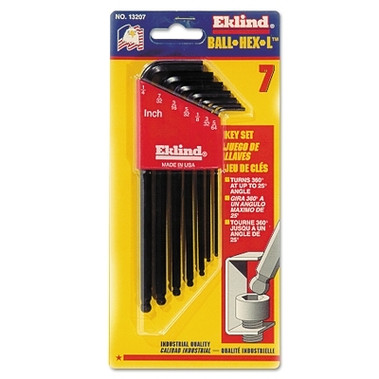 Eklind Tool Ball-Hex-L Key Sets, 22 per set, Hex Ball Tip, Inch/Metric, Bright Finish (6 EA / CT)