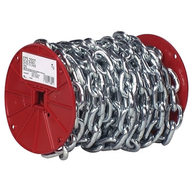 Campbell System 3 Proof Coil Chains, Size 3/16 in, 800 lb Limit, Blu-Krome (100 FT / REL)