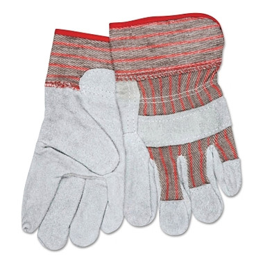 MCR Safety Industrial Standard Shoulder Split Glove, Small, Leather, Red and Gray Fabric (12 PR / DZ)