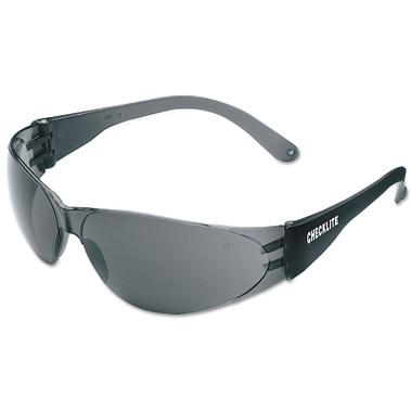 MCR Safety Checklite CL1 Frameless Safety Glasses, Polycarbonate Gray Lens, UV-AF, Smoke Polycarbonate Temples (12 EA / BX)
