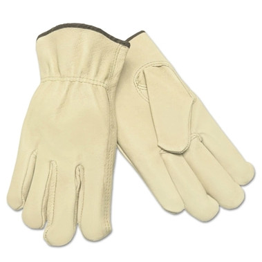 MCR Safety Pigskin Drivers Gloves, Pigskin Leather, X-Large, Beige/Blue (12 PR / DOZ)
