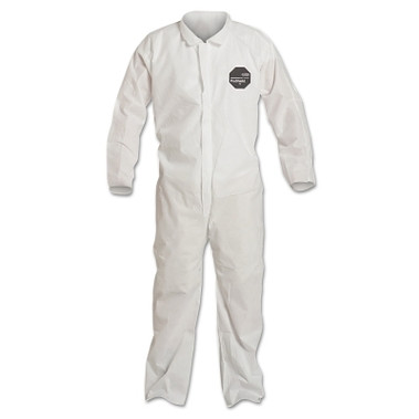 DuPont Proshield 10 Coverall, Collar, Open Wrists and Ankles, Zipper Front, Storm Flap, White, 4X-Large (25 EA / CA)