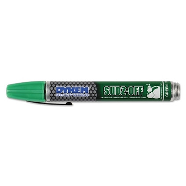 DYKEM SUDZ OFF Detergent Removable Temporary Marker, Green, Threaded Cap Tip (288 EA / CA)