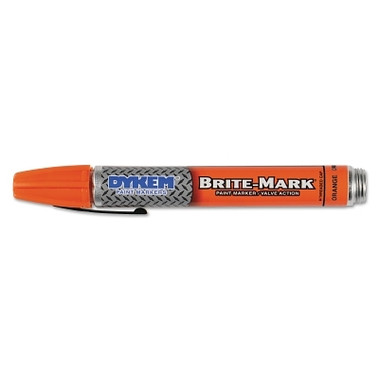 DYKEM BRITE-MARK 40 Threaded Cap/Barrel Permanent Paint Marker, Valve Action, Orange, Medium (12 EA / BOX)