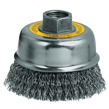 DeWalt Cup Brush, Crimped, 3 in, 5/8 - 11, 14,000 RPM (1 EA / EA)