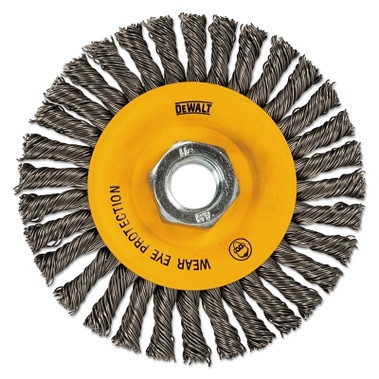 DeWalt Stringer Wire Wheel, 4 in dia, 3/8 in Face dia, 0.02 in Stainless Steel Wire, 20000 RPM (6 EA / CA)