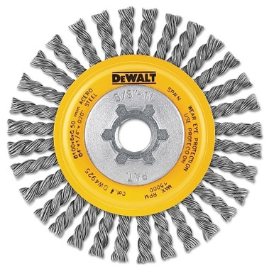DeWalt Stringer Wire Wheel, 4 in dia, 1/2 in Face dia, 0.020 in Carbon Steel Wire, 20000 RPM (1 EA / EA)