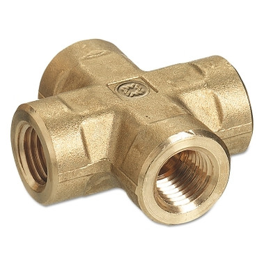 Western Enterprises Pipe Thread Crosses, Connector, 3,000 PSIG, Brass, 1/4 in (NPT) (1 EA / EA)