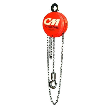 CM Columbus McKinnon Cyclone Hand Chain Hoist, 10 Tons Cap., 8 ft Lifting Height, 5 Falls, 95 lbf (1 EA / EA)