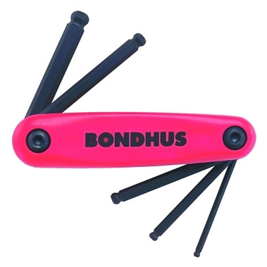 Bondhus GorillaGrip Ballpoint Fold-Ups, 5 per fold-up, Hex Ball Tip, Metric (1 SET / SET)