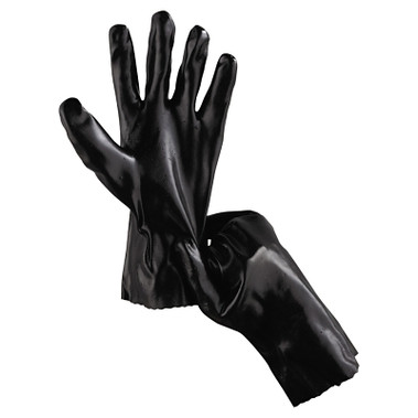 MCR Safety Economy Dipped PVC Gloves, Large 18 in, Black (12 PR / DZ)