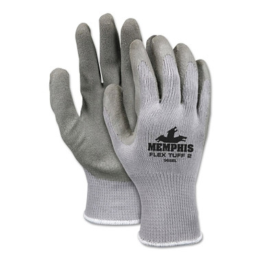 MCR Safety Flex Tuff-II Latex Coated Gloves, Small, Gray (12 PR / DZ)